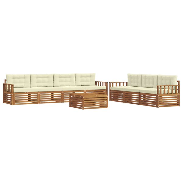 vidaXL Ensemble de canapés d'extérieur 8 pc Naturel et Crème