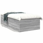 vidaXL Cadre de lit sonoma gris 100x200 cm bois d'ingénierie