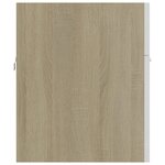 vidaXL Armoire d'évier Blanc et chêne sonoma Bois d’ingénierie