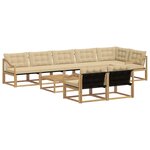 vidaXL Ensemble de canapés d'extérieur 9 pc Blanc et Beige