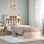 vidaXL Lit bibliothèque sans matelas 75x190 cm bois de pin massif