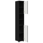 vidaXL Meuble de salle de bain haut avec porte Noir 30 x 35 x 192 cm