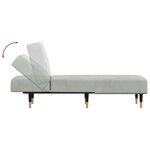 vidaXL Chaise longue gris clair velours