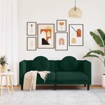 vidaXL Canapé avec coussins 2 places vert foncé velours
