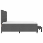 vidaXL Lit à ressort avec matelas et banc gris foncé 200x200 cm en tissu