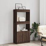 vidaXL Buffet haut chêne marron 63x33x140 cm bois d'ingénierie