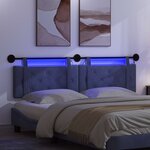 vidaXL Tête de lit suspendue Avec lumière LED Bleu police Velours