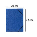 Chemise À Élastique Sans Rabats Carte Lustrée 355gm2 - A4 - Bleu - X 25 - Exacompta