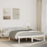 vidaXL Cadre de lit extra long sans matelas 140x210 cm bois massif pin