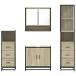 vidaXL Ensemble de meubles de salle de bain 4 Pièces chêne sonoma