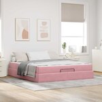 vidaXL Cadre de lit Rose 180 x 200 cm Velours