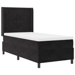 vidaXL Lit à Ressorts avec Matelas LED Noir 100 x 200 cm Velours