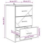 vidaXL Cabinet de chevet avec tiroir Chêne marron 38 x 38 x 66 cm