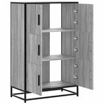 vidaXL Buffet haut sonoma gris 68x35x106 5 cm bois ingénierie et métal