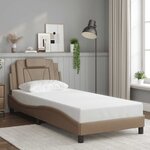 vidaXL Cadre de lit Viana sans matelas cappuccino 90x200 cm similicuir