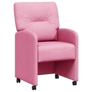 vidaXL Chaises de Salle à Manger avec Roues 2 pc tissu Rose