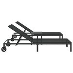 vidaXL Transat avec coussin 2 Pièces Noir 40 x 39 x 40.5cm polyrotin