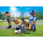 PLAYMOBIL 71731 - Policier chien de recherche  voleur et accessoires