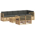 vidaXL Ensemble de canapés d'extérieur 8 Pièces Blanc et anthracite