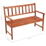 vidaXL Banc de jardin avec coussin 120 cm Bois d'acacia massif