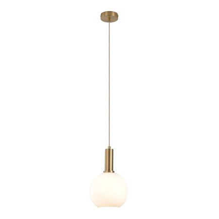 Lampe sphérique suspension en verre blanc Ø 20 cm - cordon de 150 cm