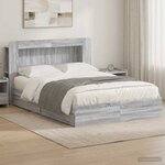 vidaXL Cadre de lit avec rangement Sonoma gris 160 x 200 cm