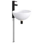 vidaXL Lavabo de salle de bain avec robinet et drain Noir Mat