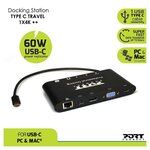 PORTDESIGNS  Station d'accueil connect Travel 1X4K ++ - USB-C - VGA, HDMI, Mini DP - GigE