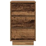 VidaXL Table de chevet avec lumières LED vieux bois 38x34x65 cm