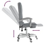 Fauteuil de bureau massage inclinable de bureau informatique étude clair tissu gris 02_0025385