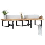 vidaXL Étagère de vasque murale acier et bois massif d'acacia