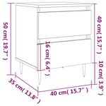 vidaXL Table de chevet Blanc brillant 40x35x50 cm Bois d’ingénierie