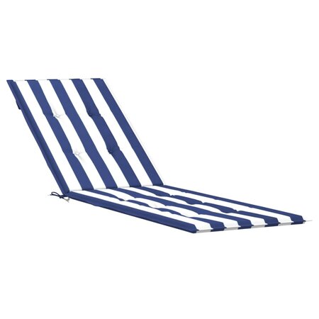 vidaXL Coussin de chaise longue rayures bleues/blanches tissu oxford