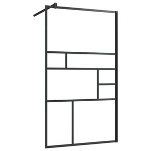 vidaXL Paroi de douche à verre ESG transparent 90x195 cm Noir