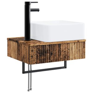 vidaXL Basin de lavage mural Bois ancien 50 x 41 x 39 cm