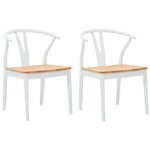 vidaXL Chaise de salle à manger 2 pc Bois de Caoutchouc Massif