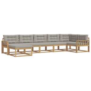 vidaXL Ensemble de canapés d'extérieur 7 Pièces Blanc et gris clair