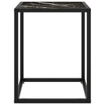 vidaXL Table basse Noir avec verre marbre noir 40x40x50 cm