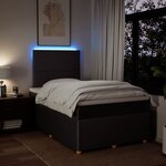 vidaXL Sommier à lattes de lit et matelas marron foncé 120x190cm tissu