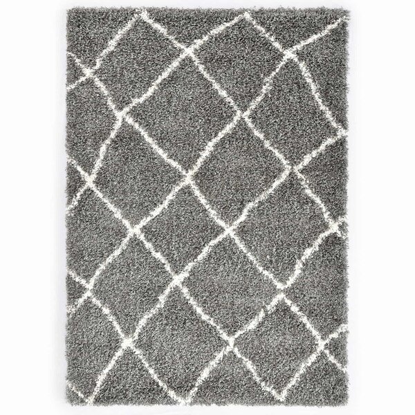 vidaXL Tapis Treillis Gris 230 x 160 cm Polypropylène