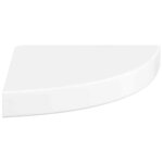vidaXL Étagères d'angle flottantes 2 pièces Blanc brillant 25 x 25 x 3 8 cm MDF