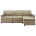 vidaXL Canapé-lit modulaire 3 places Cappuccino Similicuir