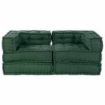 vidaXL Canapé modulaire 2 Pièces Vert 140 x 70 x 56 cm tissu