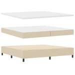 vidaXL Lit plateforme avec matelas - Crème - 200x200 cm Tissu