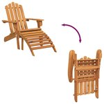 vidaXL Chaise de jardin Adirondack et repose-pied Bois d'acacia massif