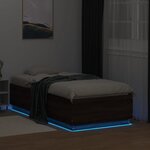 vidaXL Cadre de lit avec LED sans matelas chêne marron 90x190 cm