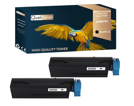 Qualitoner x2 toners 45807111 noir compatible pour oki