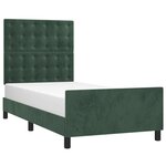vidaXL Cadre de lit avec tête de lit Vert foncé 90x200 cm Velours