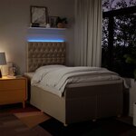 vidaXL Sommier à lattes de lit avec matelas Crème 120x200 cm Tissu