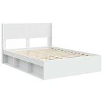 vidaXL Cadre de lit avec rangement et tête de lit Blanc 120 x 200 cm